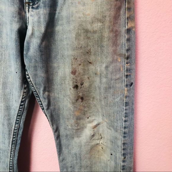 Vintage Distressed Lee Relaxed Bootcut Dungarees Grunge - Picture 4 of 16